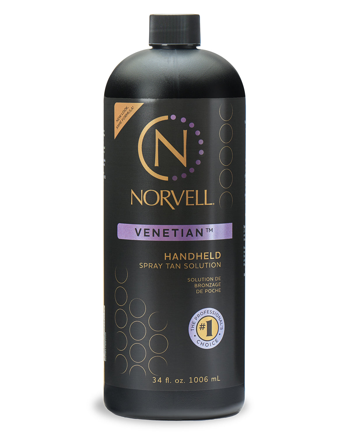 Front view of Norvell Venetian Professional Spray Tan Solution 34oz on a white background